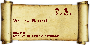 Voszka Margit névjegykártya